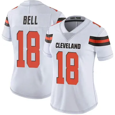 Women's Limited David Bell Cleveland Browns White Vapor Untouchable Jersey