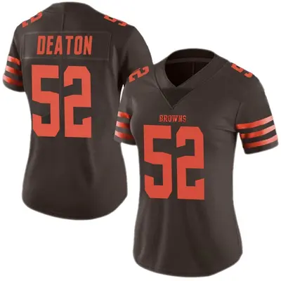 Women's Limited Dawson Deaton Cleveland Browns Brown Color Rush Jersey