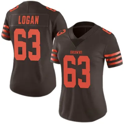 Women's Limited Glen Logan Cleveland Browns Brown Color Rush Jersey