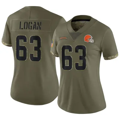 Women's Limited Glen Logan Cleveland Browns Olive 2022 Salute To Service Jersey
