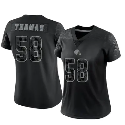 Women's Limited Isaiah Thomas Cleveland Browns Black Reflective Jersey