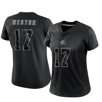 Women's Limited Isaiah Weston Cleveland Browns Black Reflective Jersey