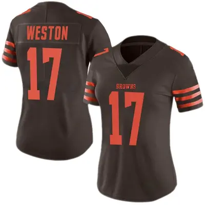 Women's Limited Isaiah Weston Cleveland Browns Brown Color Rush Jersey