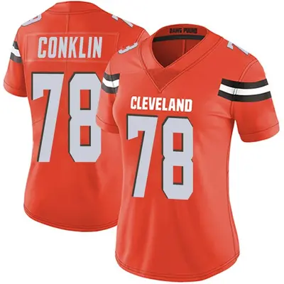Women's Limited Jack Conklin Cleveland Browns Orange Alternate Vapor Untouchable Jersey