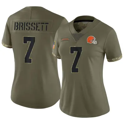 Women's Limited Jacoby Brissett Cleveland Browns Olive 2022 Salute To Service Jersey
