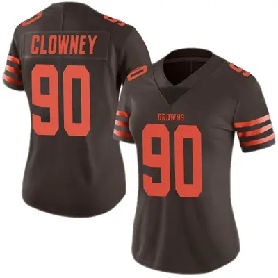 Women's Limited Jadeveon Clowney Cleveland Browns Brown Color Rush Jersey