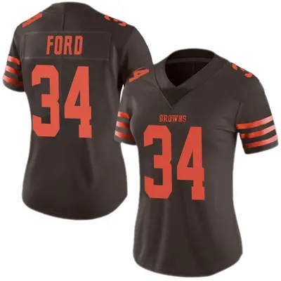 Women's Limited Jerome Ford Cleveland Browns Brown Color Rush Jersey