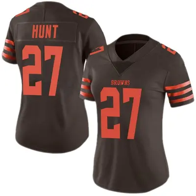 Women's Limited Kareem Hunt Cleveland Browns Brown Color Rush Jersey