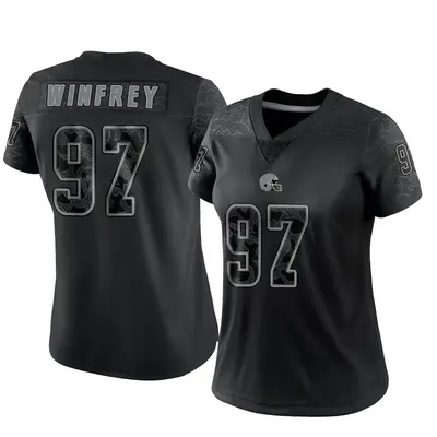 Women's Limited Perrion Winfrey Cleveland Browns Black Reflective Jersey