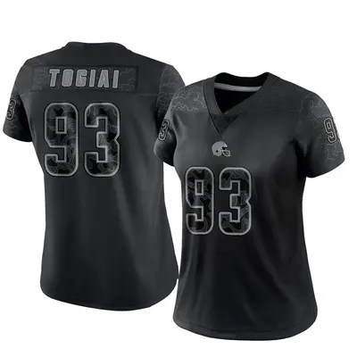 Women's Limited Tommy Togiai Cleveland Browns Black Reflective Jersey