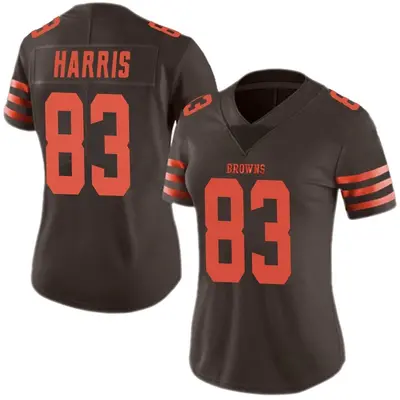Women's Limited Travell Harris Cleveland Browns Brown Color Rush Jersey