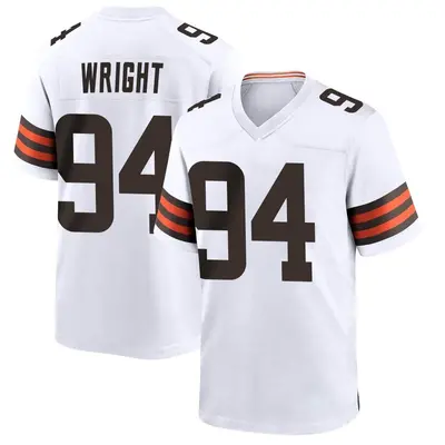 Youth Game Alex Wright Cleveland Browns White Jersey