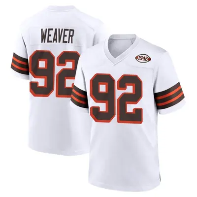 Youth Game Curtis Weaver Cleveland Browns White 1946 Collection Alternate Jersey