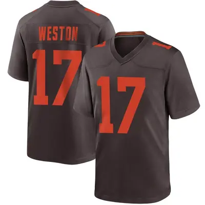 Youth Game Isaiah Weston Cleveland Browns Brown Alternate Jersey