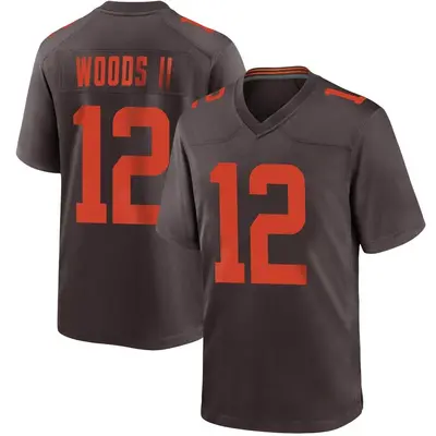 Youth Game Michael Woods II Cleveland Browns Brown Alternate Jersey