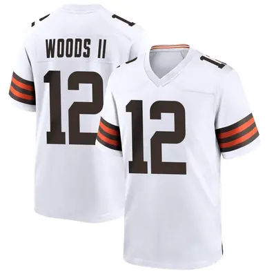 Youth Game Michael Woods II Cleveland Browns White Jersey