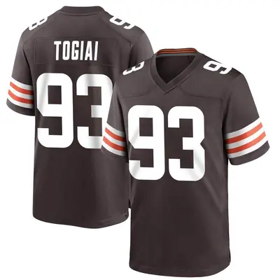 Youth Game Tommy Togiai Cleveland Browns Brown Team Color Jersey