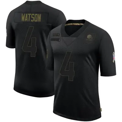 Youth Limited Deshaun Watson Cleveland Browns Black 2020 Salute To Service Jersey