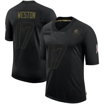 Youth Limited Isaiah Weston Cleveland Browns Black 2020 Salute To Service Jersey