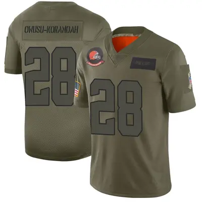 Youth Limited Jeremiah Owusu-Koramoah Cleveland Browns Camo 2019 Salute to Service Jersey