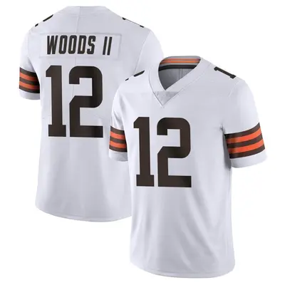 Youth Limited Michael Woods II Cleveland Browns White Vapor Untouchable Jersey