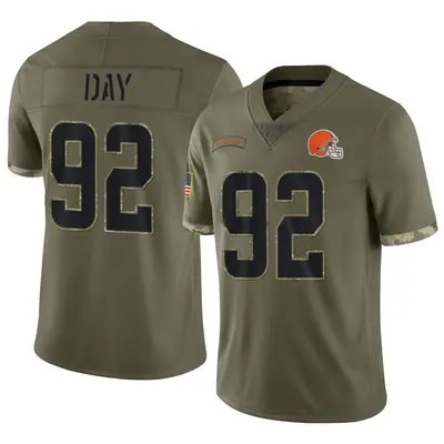 Youth Limited Sheldon Day Cleveland Browns Olive 2022 Salute To Service Jersey